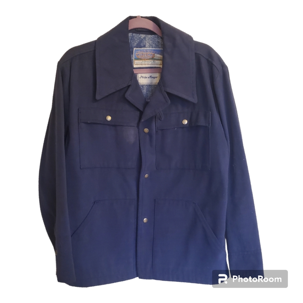 VINTAGE MIGHTY-MAC BOATWEAR BOATING JACKET Blue Sz LG